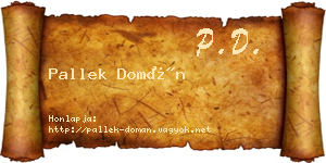 Pallek Domán névjegykártya
